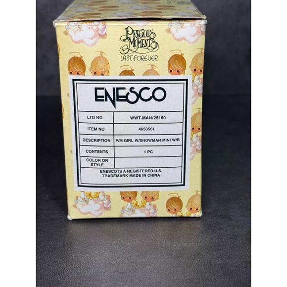 Enesco "Precious Moments" Girl w/ Snowman Water Globe Figurine 1998 - Picture 6 of 6